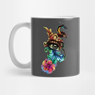 Awesome eye with clock and dragon Mug